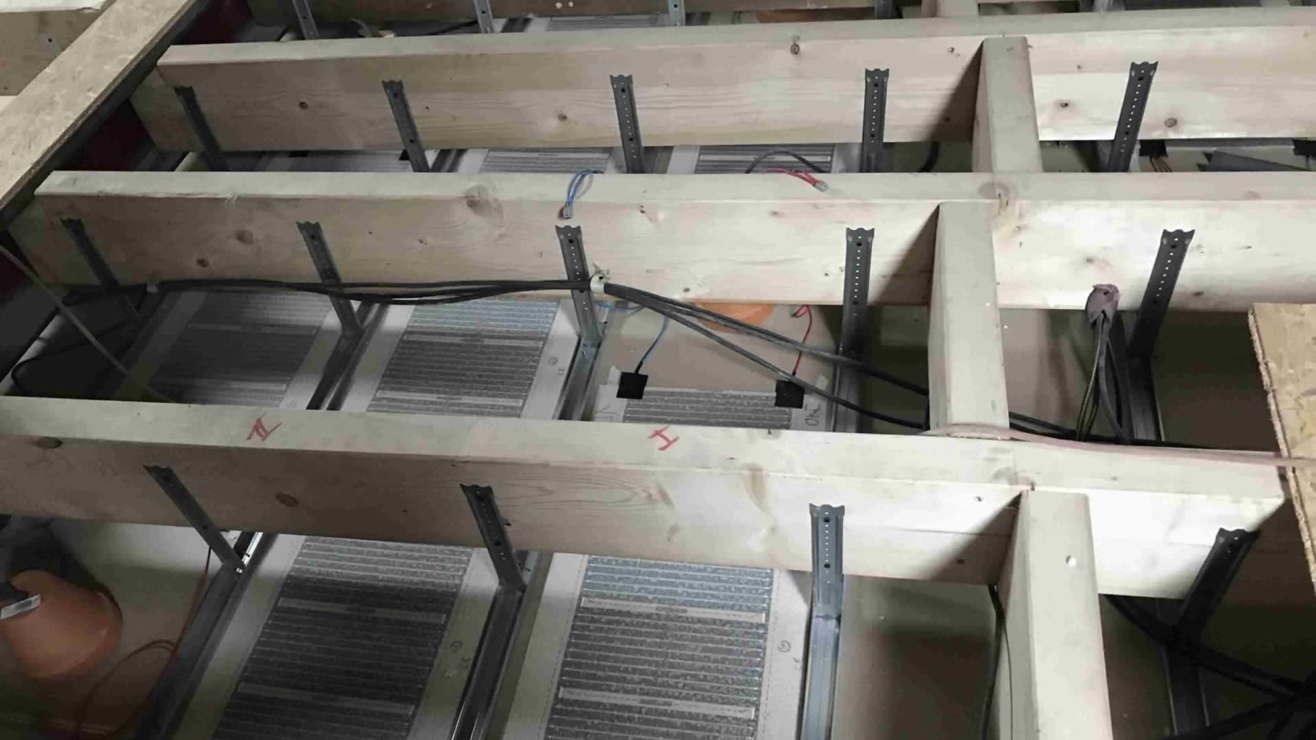 pose films chauffants efilm ceilingo sur plaque de platre